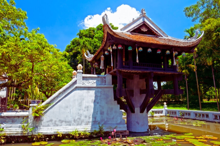 Historic One Pillar Pagoda above lotus pond in Hanoi, Vietnam – Auasia Travel